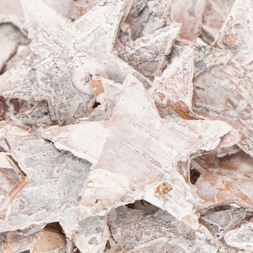 Birch stars mini 2cm - 2.5cm whitewashed 150 pcs | Floristik24.co.uk