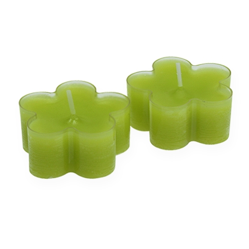 Floristik24 Tealight in flower shape green Ø5cm 12pcs