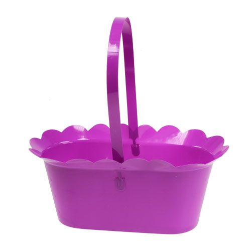 Floristik24 Plastic basket with handle oval assort. 21 x 11 x 9.5cm 10pcs