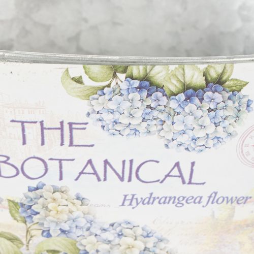 Product Flower bowl with handles, hydrangea design, metal, 26×13×14.5cm