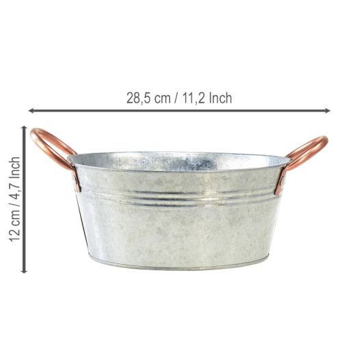 Product Round flower bowl with handles, metal bowl, Ø21cm, H9.5cm
