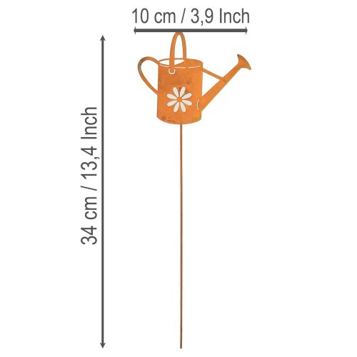 Flower plug metal rust decoration watering can 10x8.5cm 4 pieces | Floristik24.co.uk