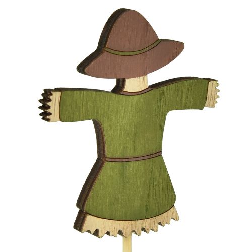 Product Flower stick scarecrow wood decoration colored H8cm 12 pcs