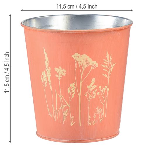 Flower pot Apricot planter metal Ø11.5cm H11.5cm | Floristik24.co.uk