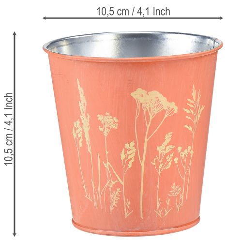 Product Flower pot with floral decoration, apricot yellow, Ø10.5cm H10.5cm