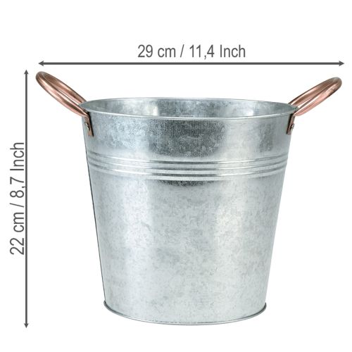 Product Metal flower pot with handles, decorative bucket, Ø21cm H19.5cm