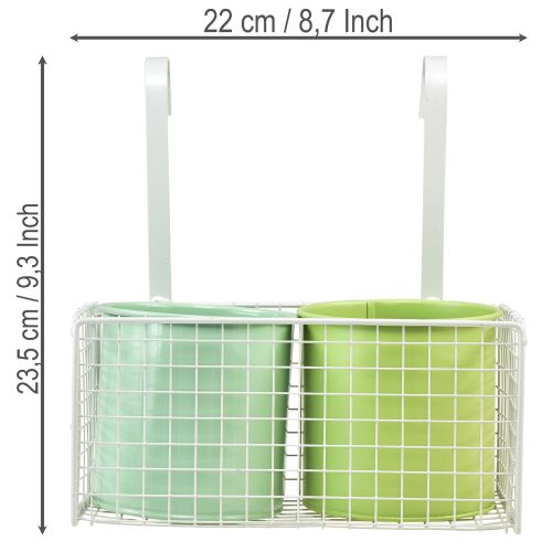 Product Hanging metal flower pot, green, balcony decoration, L22cm H23.5cm