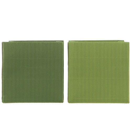 Product Flower bag green olive green ribbed with foil 10.5cm 6 pcs