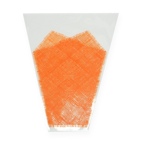 Flower bag jute pattern orange L40cm B12-30 50pcs