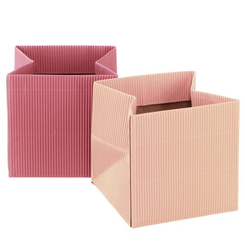 Floristik24 Flower pot flower bag pink salmon 12cmx12cm 6 pcs