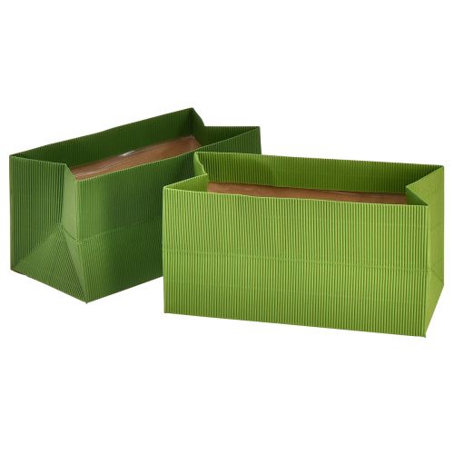 Product Flowerpot Long Ribbed Green Olive Green 24x12cm 6 pcs