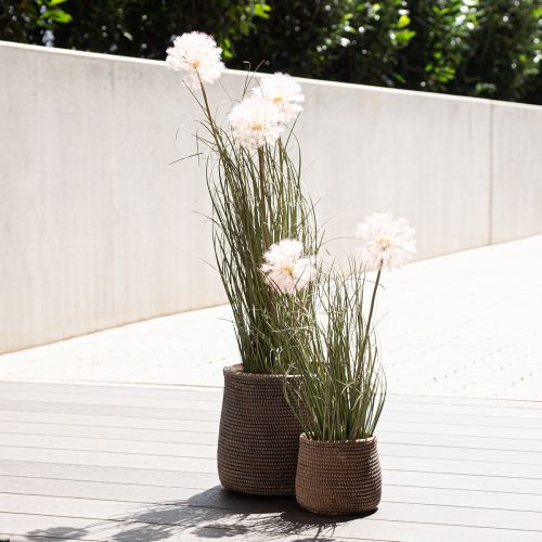 Product Boho flower pot cachepot ceramic braided look Ø9cm H10.5cm 2pcs