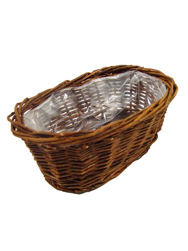 Floristik24 Bread basket approx. 20cm oval unpeeled