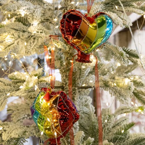 Product Colorful Christmas tree balls glass balloons heart kiss mouth 12cm 2pcs