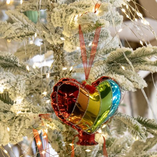 Product Colorful Christmas tree balls glass balloons heart kiss mouth 12cm 2pcs