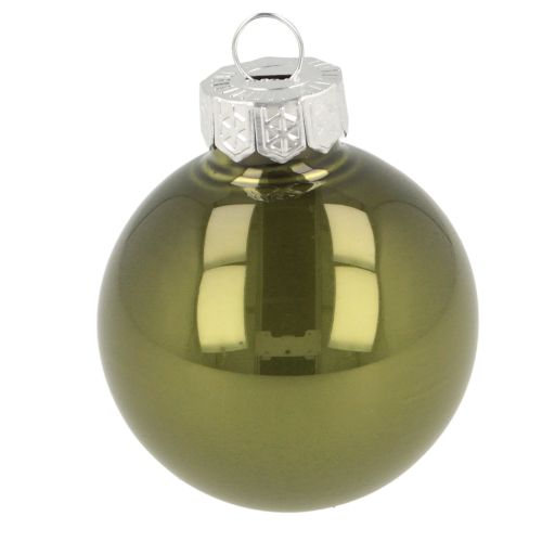 Product Tree balls mini Christmas balls glass green silver 4 cm 24 pcs