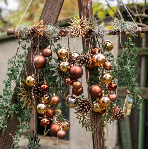 Product Christmas tree decoration snowflakes decoration wood green 15cm 8 pieces