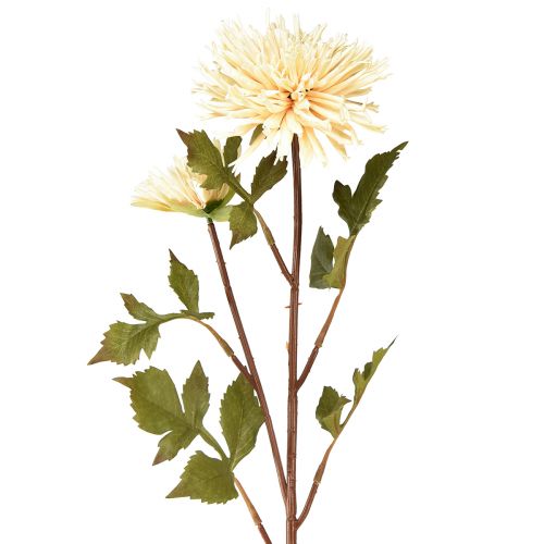 Chrysanthemum Cream Artificial Flower with 2 Flowers L70cm