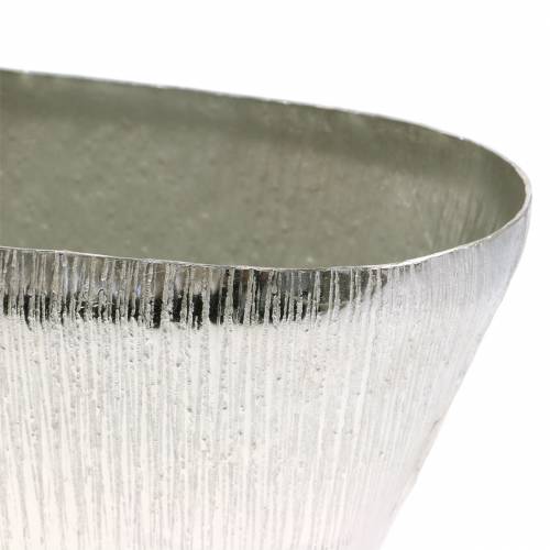 Floristik24 Decorative pot oval silver 40cm x 13cm H13cm