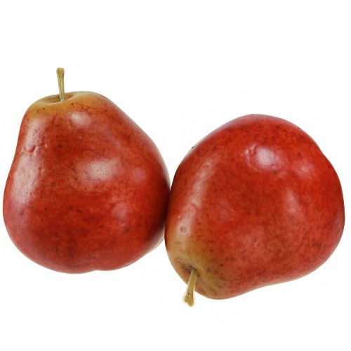 Floristik24 Decorative pears, decorative fruit, red, in a net, Ø5.5cm, H6.5cm, 12 pieces