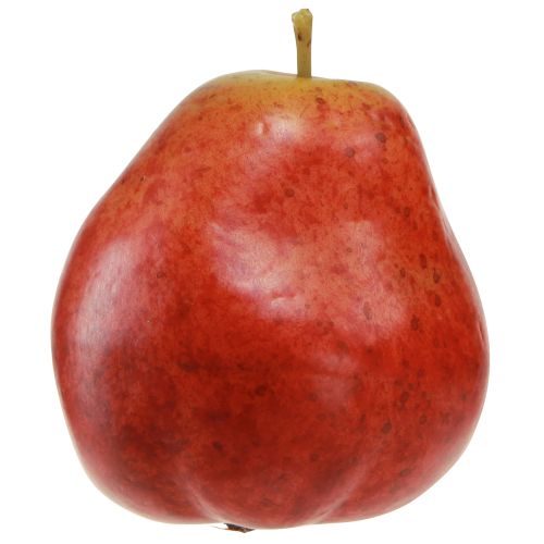 Product Decorative pears, decorative fruit, red, in a net, Ø5.5cm, H6.5cm, 12 pieces