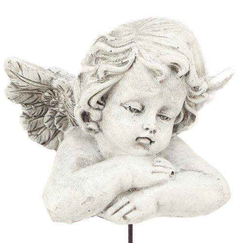 Product Decoration angel on stick decoration grave decoration grey white H6.5cm 3 pcs