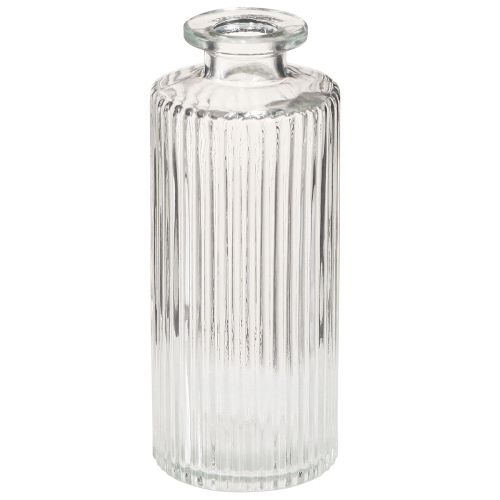 Decorative Bottles Glass Mini Vases Clear Retro H13cm 6 Pcs
