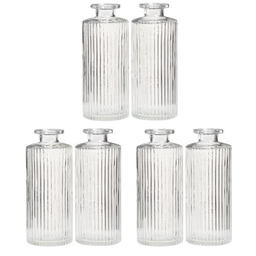 Floristik24 Decorative Bottles Glass Mini Vases Clear Retro H13cm 6 Pcs