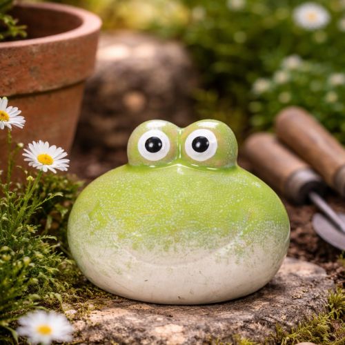 Product Decorative ceramic frog figurine for living room and desk decor, 10cm, 4 pieces