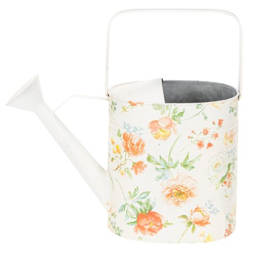 Vintage decorative metal watering can with rose motif, summer garden decoration, nostalgic planting can, H31.5 cm | Floristik24.co.uk