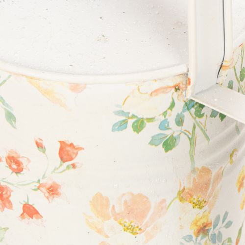 Vintage decorative metal watering can with rose motif, summer garden decoration, nostalgic planting can, H31.5 cm | Floristik24.co.uk