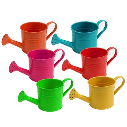 Watering can Ø11cm H9cm 8pcs. sorted by color