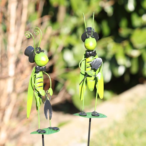 Product Decoration Grasshopper on Stick Garden Decoration Metal Assorted 77cm 2pcs
