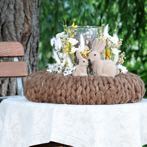 Product Decorative Flocked Sitting Easter Bunnies – 2nd Choice – Spring 10cm 6 pcs