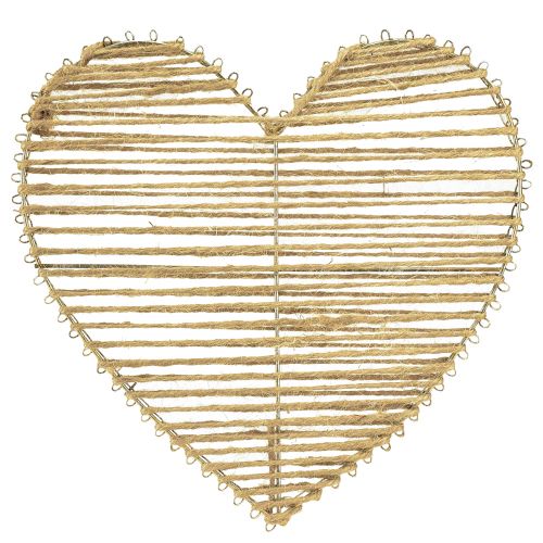 Product Decorative Heart Jute Natural for Christmas Decoration to Hang 20cm 4 Pcs
