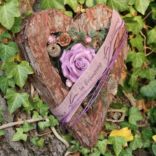 Floristik24 Decorative heart open pine bark autumn decoration grave decoration 30×24cm