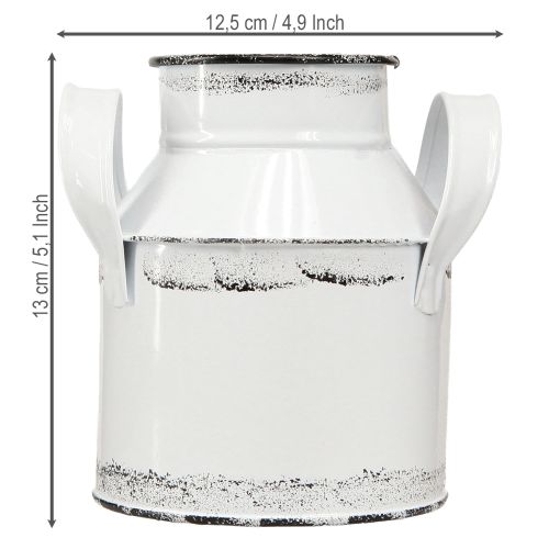 Decorative metal jug with handles, white and black, 13cm high, 2 pieces | Floristik24.co.uk