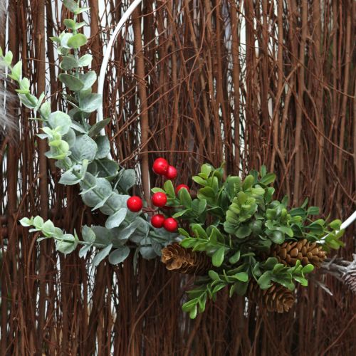 Product Decorative wreath eucalyptus, berries and cones artificial Ø30cm