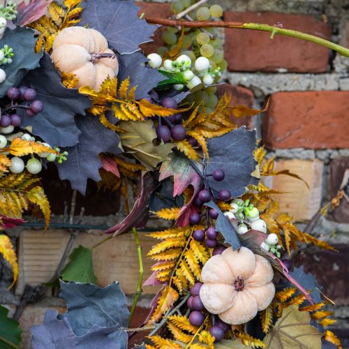Product Decorative Pumpkin made of fabric on a stick Yellow Brown Orange Ø7cm 9 pcs