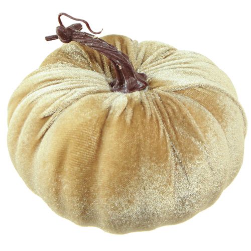 Product Decorative Pumpkins Yellow Beige Reddish Brown Flocked Ø18cm 3 Pcs