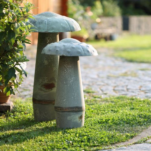 Floristik24 Decoration mushroom metal autumn decoration rust green vintage 36cmx62cm