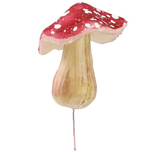 Product Decorative Mushrooms Red Artificial Toadstools on Wire 5.5/8cm 12 pcs