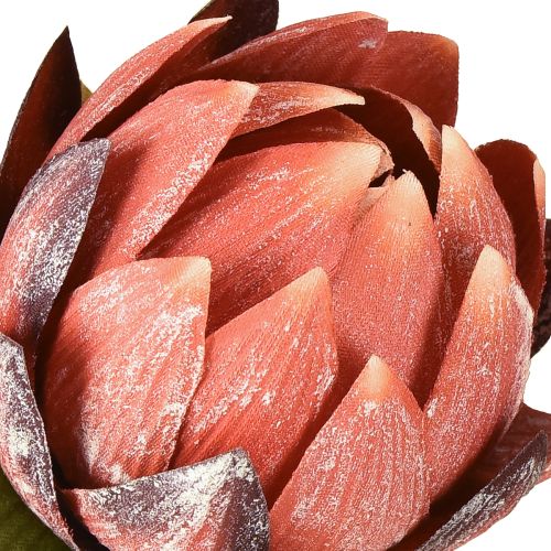 Product Decorative Protea artificial flowers red-orange 34cm 3pcs