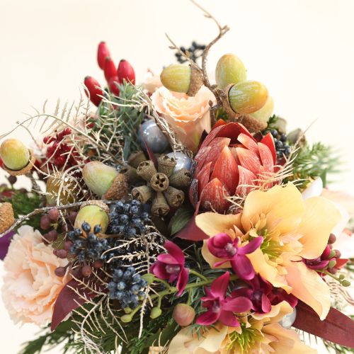 Product Decorative Protea artificial artificial flowers red-orange 34cm 3pcs