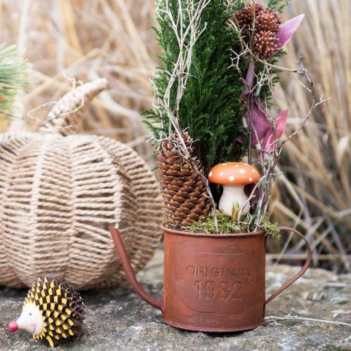 Product Decorative rust watering can planter metal Ø12.5cm H10.5cm