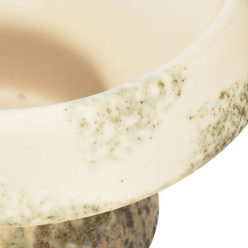 Product Decorative bowl ceramic with base cream grey-green Ø17cm 10cm