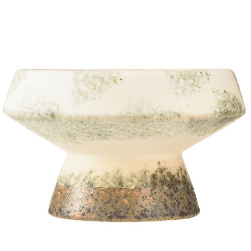 Product Decorative bowl ceramic with base cream grey-green Ø17cm 10cm