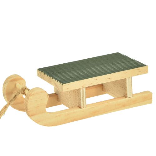 Product Decorative sleigh wood for hanging mint green white 9.5cm 6pcs