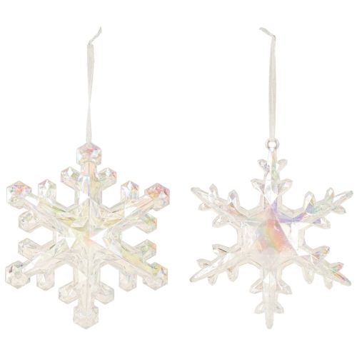 Product Decorative Snowflakes, Winter Decoration, Iridescent, Ø14–15cm, 2 pieces