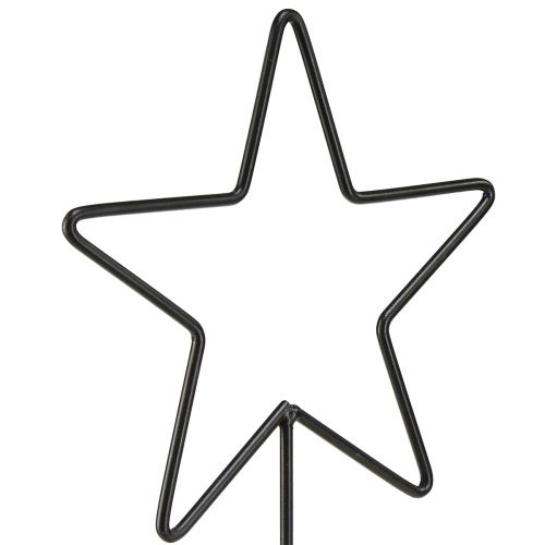 Product Decorative star candle holders on wooden base black & natural, 40 cm – stylish table decoration 3pcs